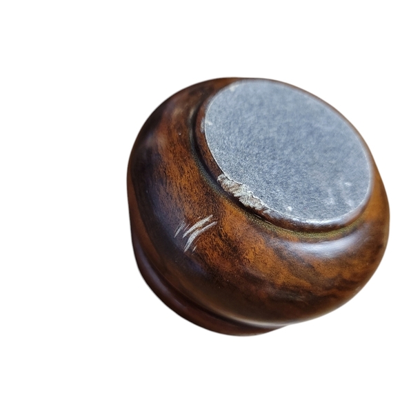 Wooden Trinket Box with Agate Lid Made in Brazil - Picture 6 of 7